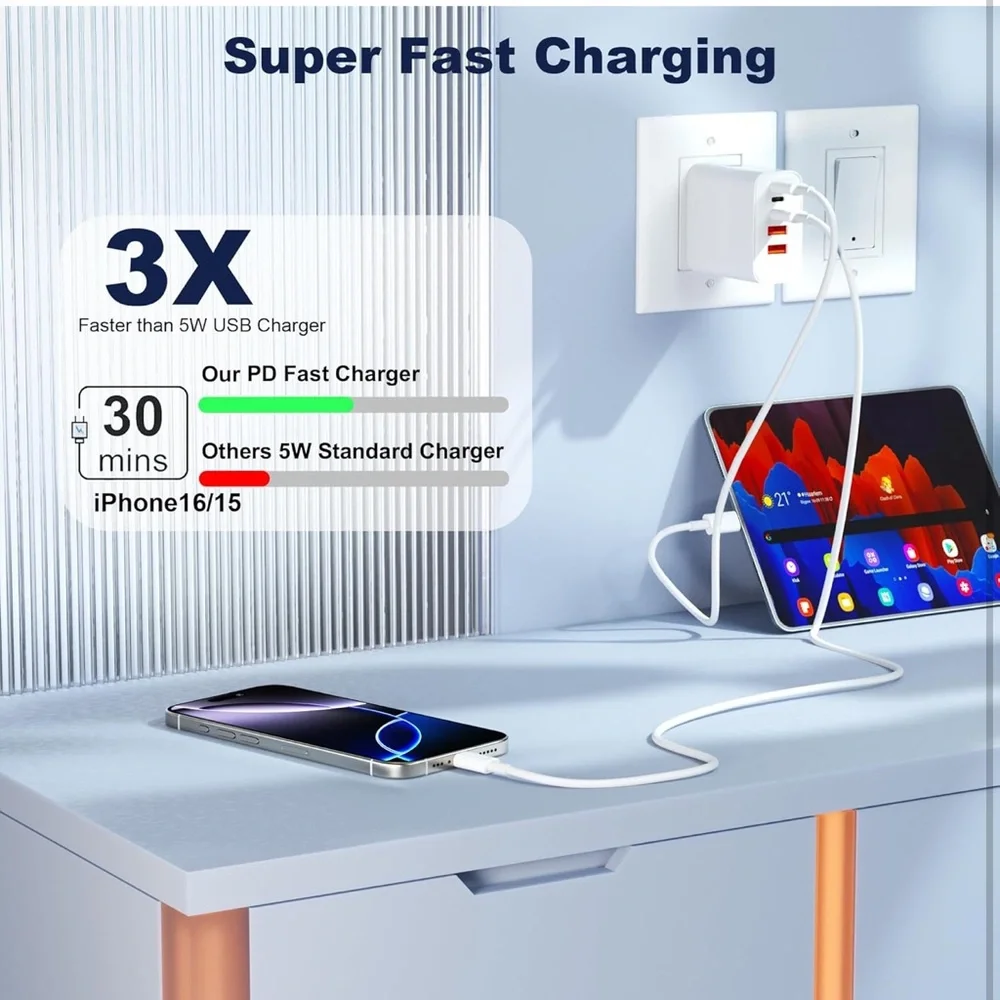 60W PD 3.0 Fast Charge USB Charger